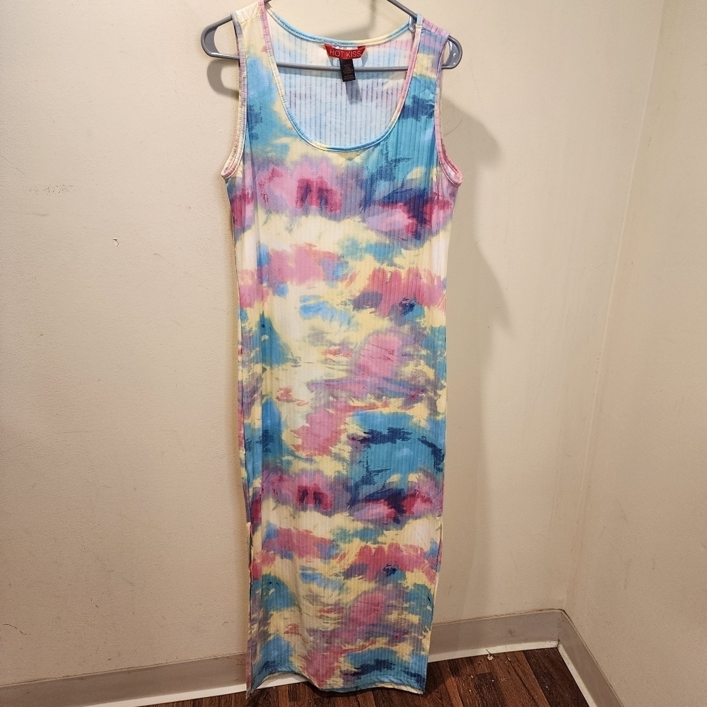 Hot Kiss Multicolor Sleeveless maxi dress size 1X
